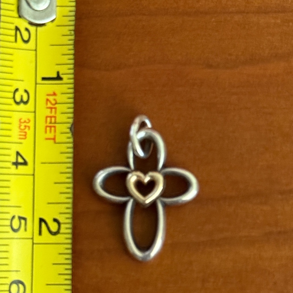 RETIRED HTF James Avery My Faith Cross pendant with 14k gold center heart